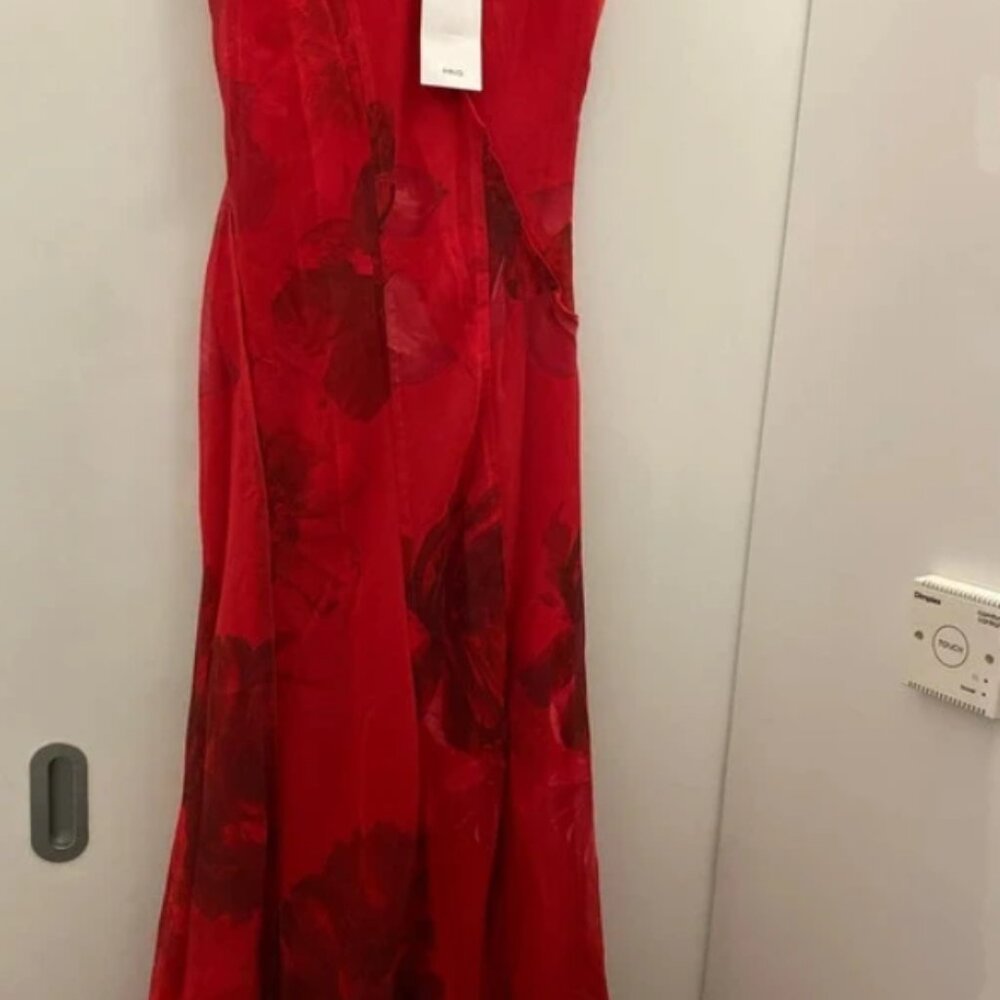 Mango Amapola Floral Asymmetric Dress